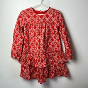 MEXX Red and White Patterned Long Sleeve Dress
